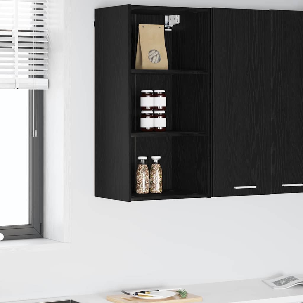 Hängande skåp Svart Ek 40 x 29,5 x 80 cm Konstruerat trä