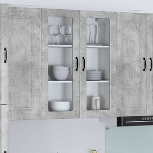 Väggskåp för kök Betonggrå 80 x 31 x 100 cm Konstruerat trä