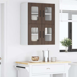 Köksskåp med dörr 2 pcs Brun Ek 60 x 31 x 40 cm Konstruerat trä