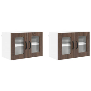 Köksskåp med dörr 2 pcs Brun Ek 60 x 31 x 40 cm Konstruerat trä