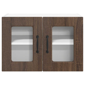 Köksskåp med dörr 2 pcs Brun Ek 60 x 31 x 40 cm Konstruerat trä