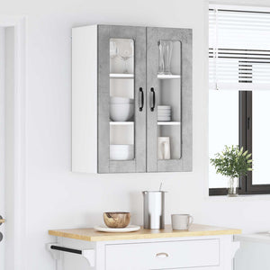 Köksskåp med hylla Betonggrå 60 x 31 x 80 cm Konstruerat trä