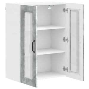 Köksskåp med hylla Betonggrå 60 x 31 x 80 cm Konstruerat trä