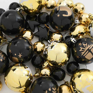 Julprydnad Set 40 pcs Svart och Guld Plast
