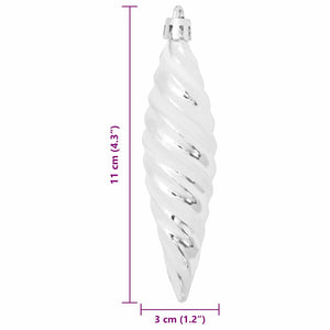 Jul Spiralformad Kula 40 pcs Silver Plast