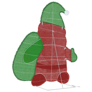 Belyst jultomte med 60 LED-lampor Varmvit 62 x 70 cm Glittertyg