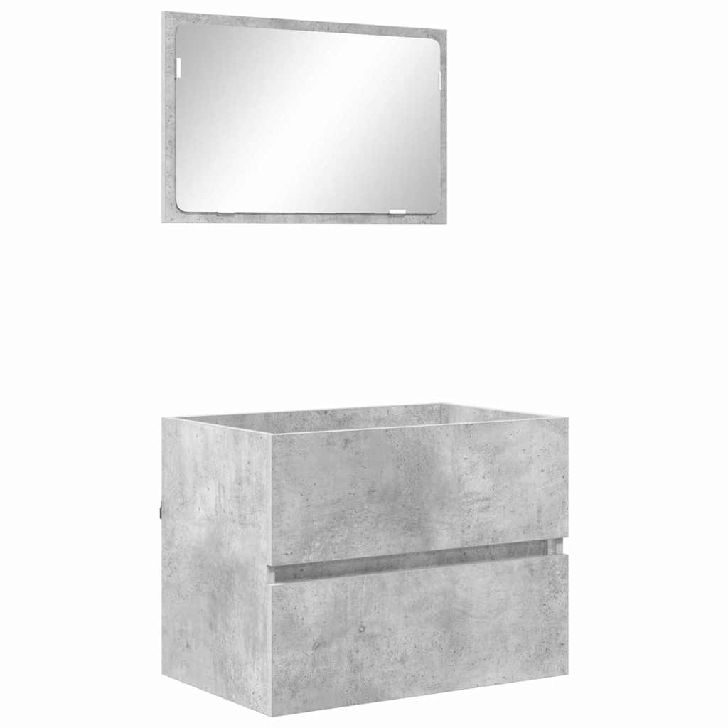 Badrumsmöbelset Betonggrå 60 x 38,3 x 45 cm Konstruerat trä