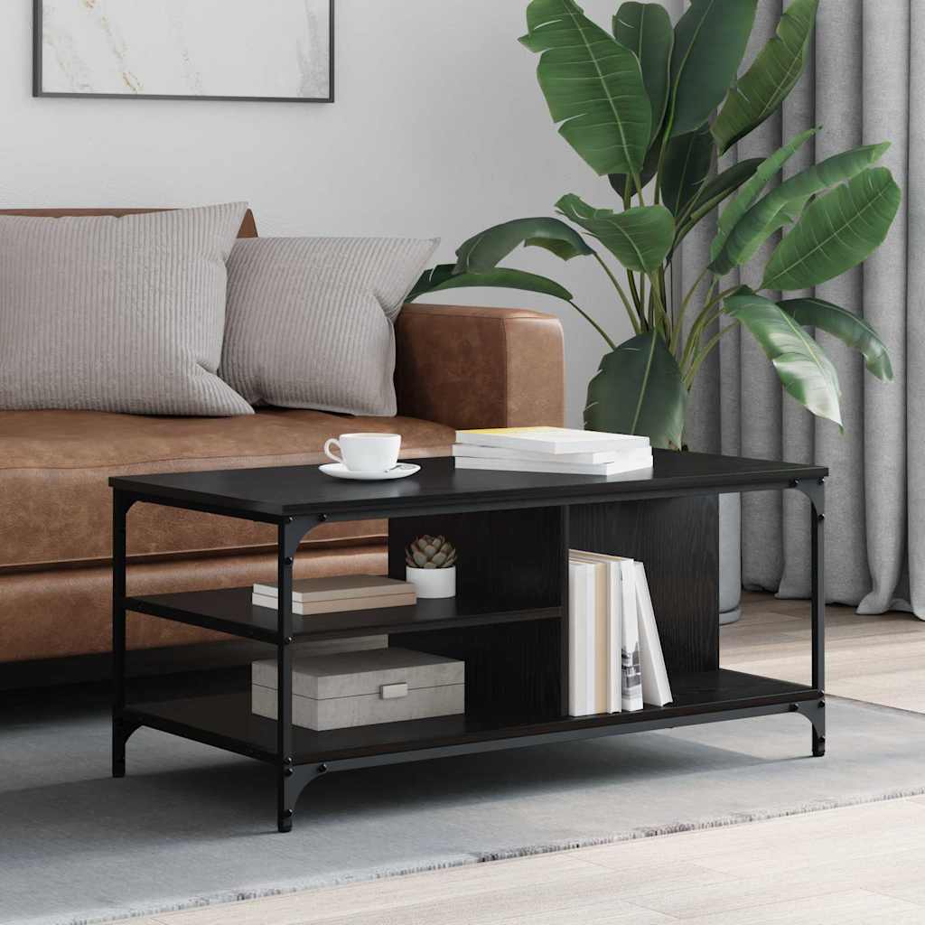 Kaffeebord Svart Ek 100 x 50 x 45 cm Konstruerat trä