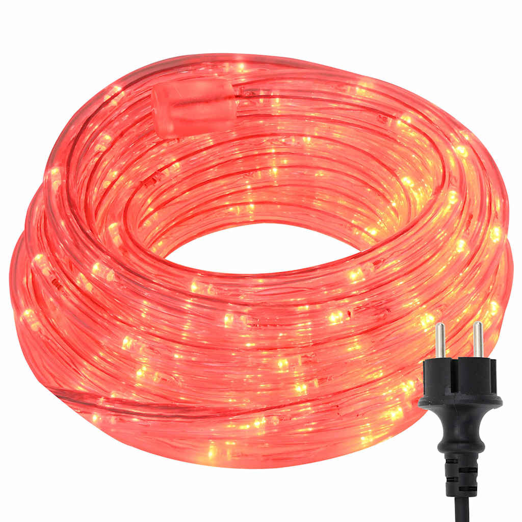 Ljuslina med replampor Röd 100 m PVC