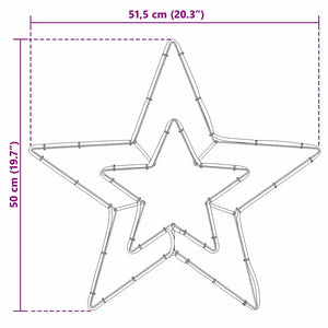 Julstjärna med 72 LED-lampor Kall Vit 51,5 x 50 x 0,65 cm Järn