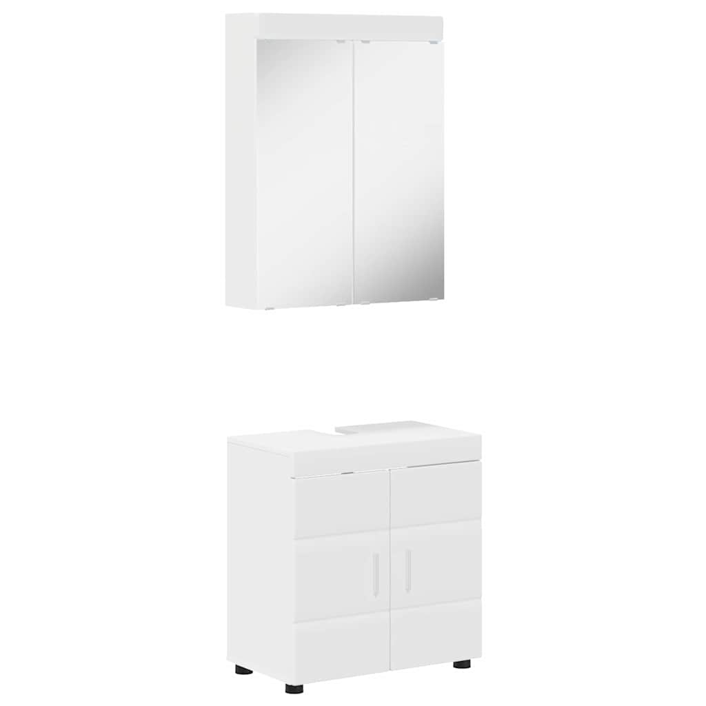 Badrumsmöbelset TULUM 2 st Vit 60 x 34 x 63 cm Konstruerat trä
