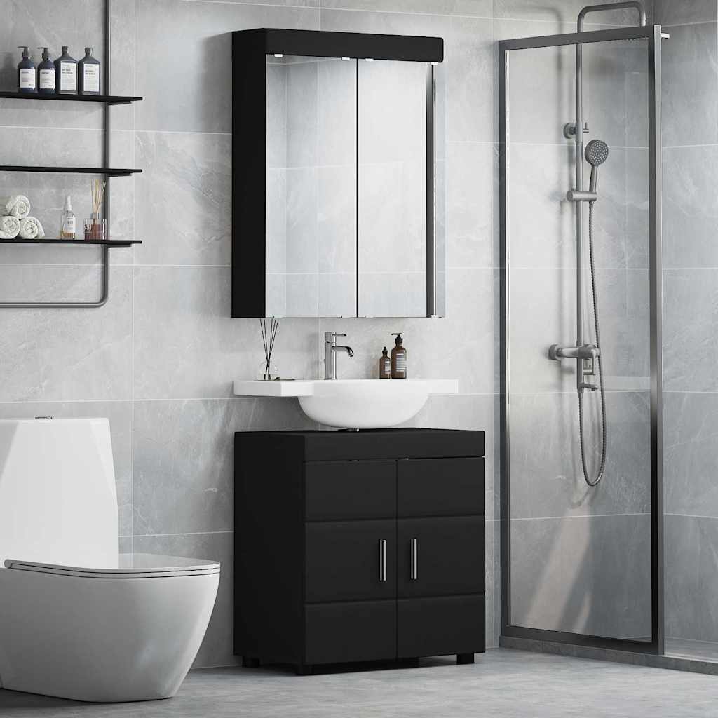 Badrumsmöbelset TULUM 2 st Svart 60 x 34 x 63 cm