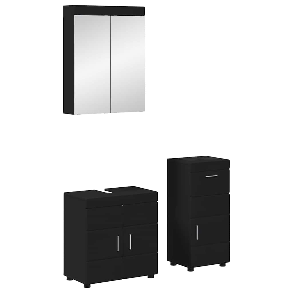 Badrumsmöbelset TULUM 3 st Svart 60 x 34 x 63 cm