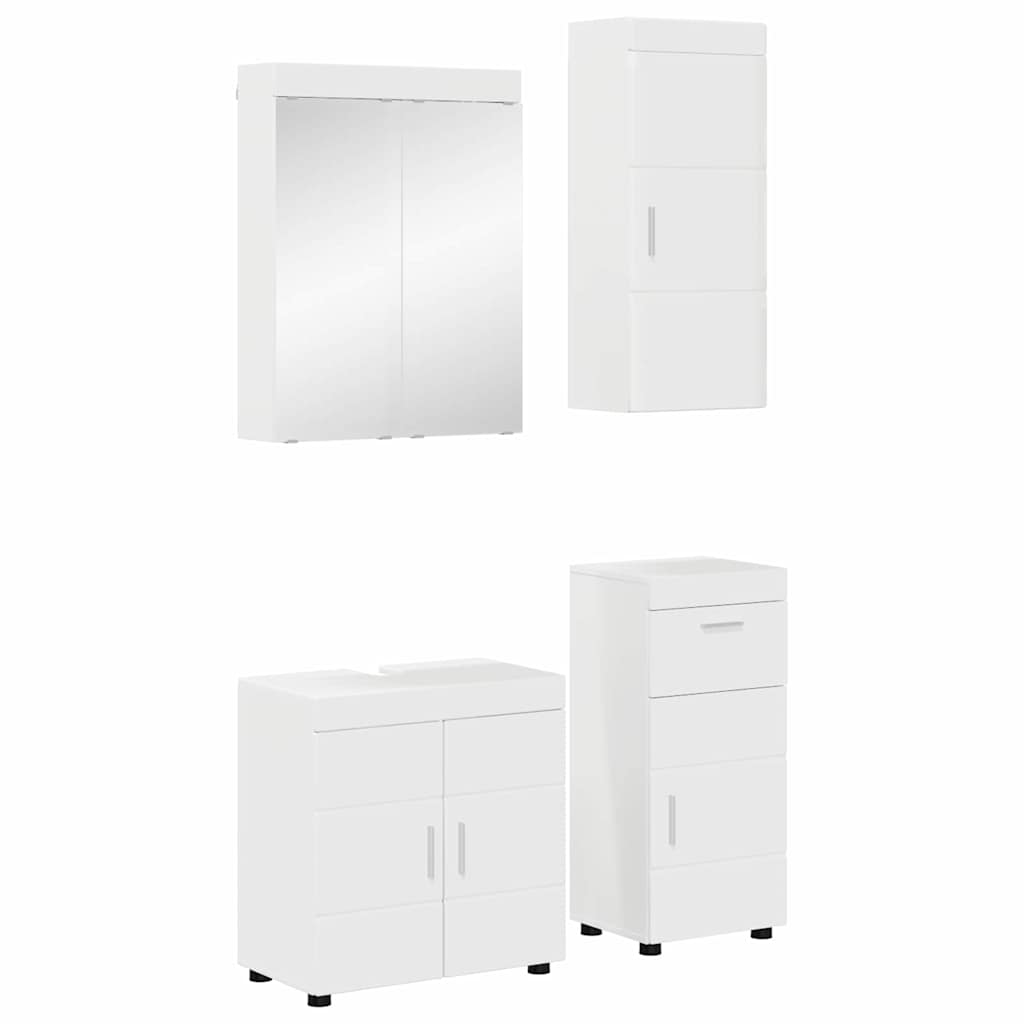 Badrumsmöbelset TULUM 4 pcs Högblanka vita 60 x 34 x 63 cm