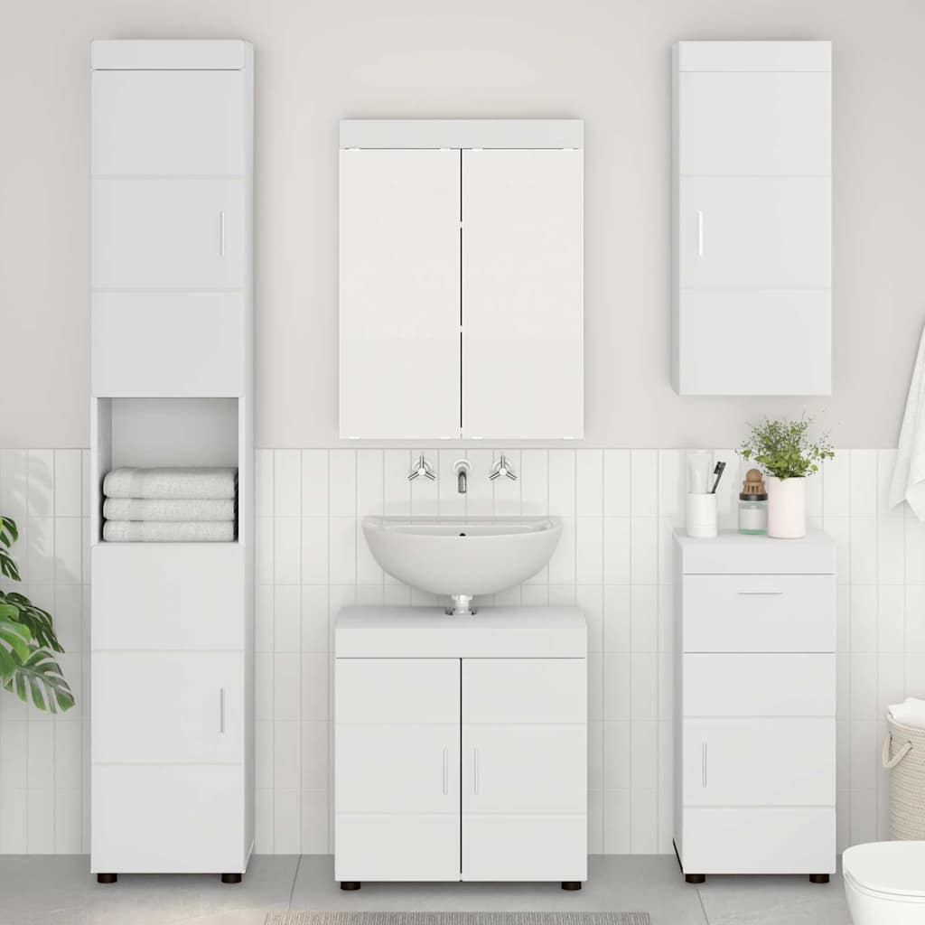 Badrumsmöbelset TULUM 5 st Vit 60 x 34 x 63 cm Konstruerat trä