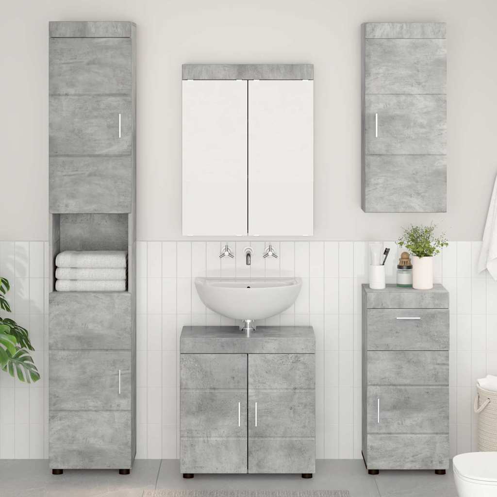 Badrumsmöbelset TULUM 5 st Betonggrå 60 x 34 x 63 cm