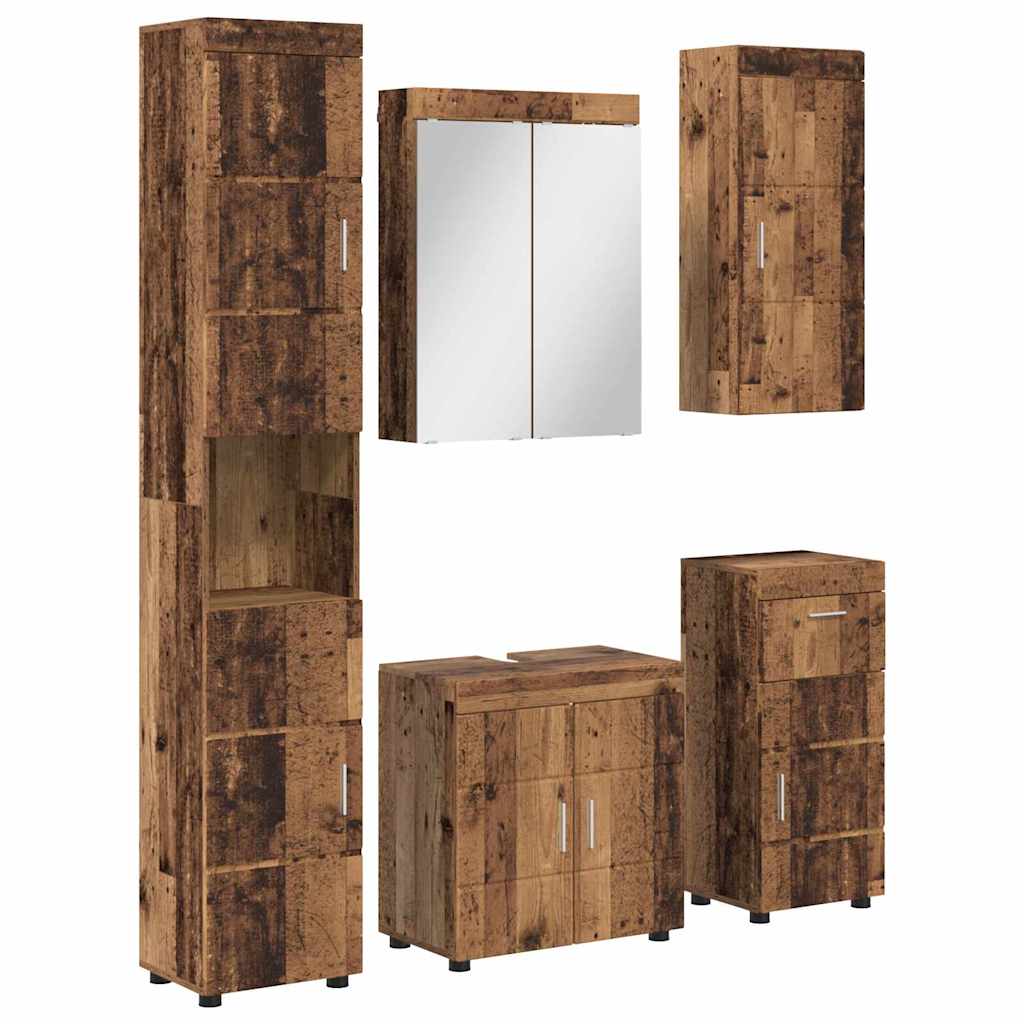 Badrumsmöbelset TULUM 5 pcs Gammalt trä 60 x 34 x 63 cm