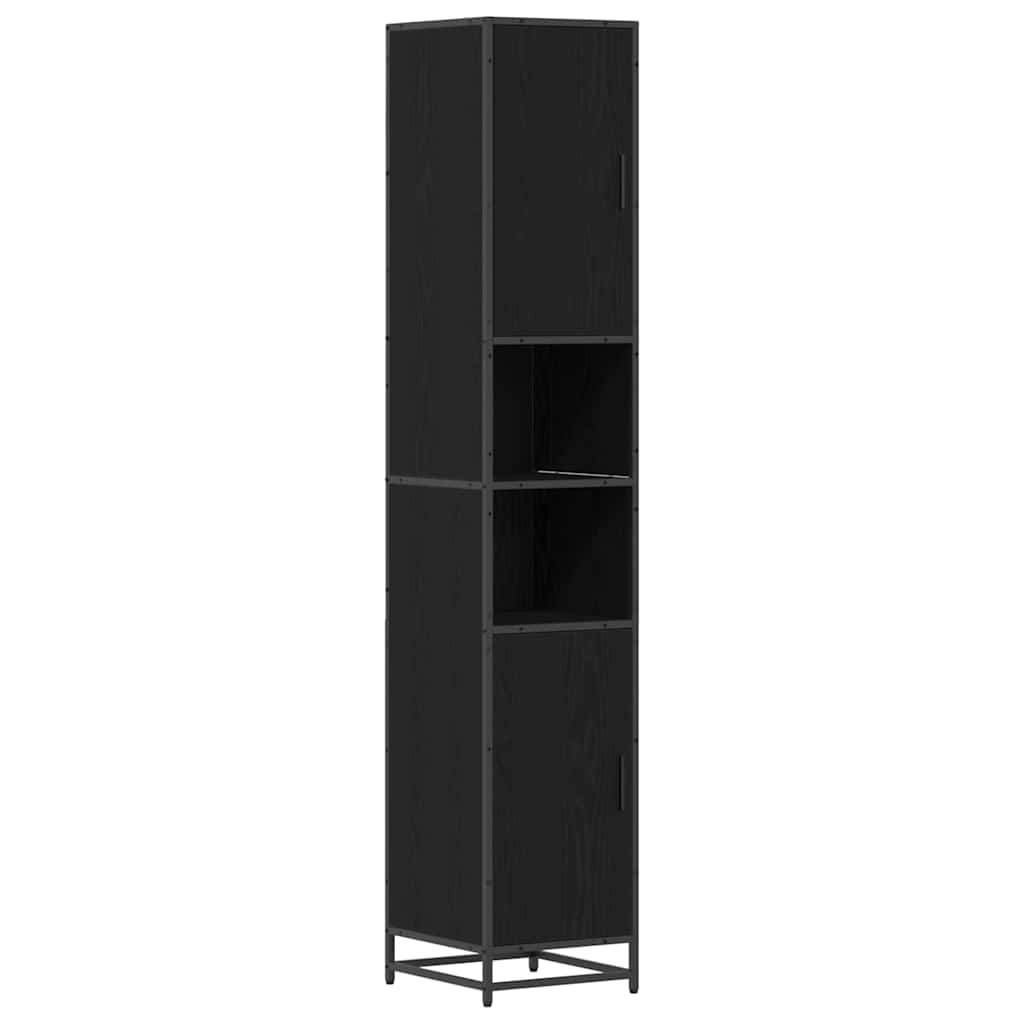 Badrumsmöbelset Svart Ek 35 x 37,5 x 188,5 cm Konstruerat trä