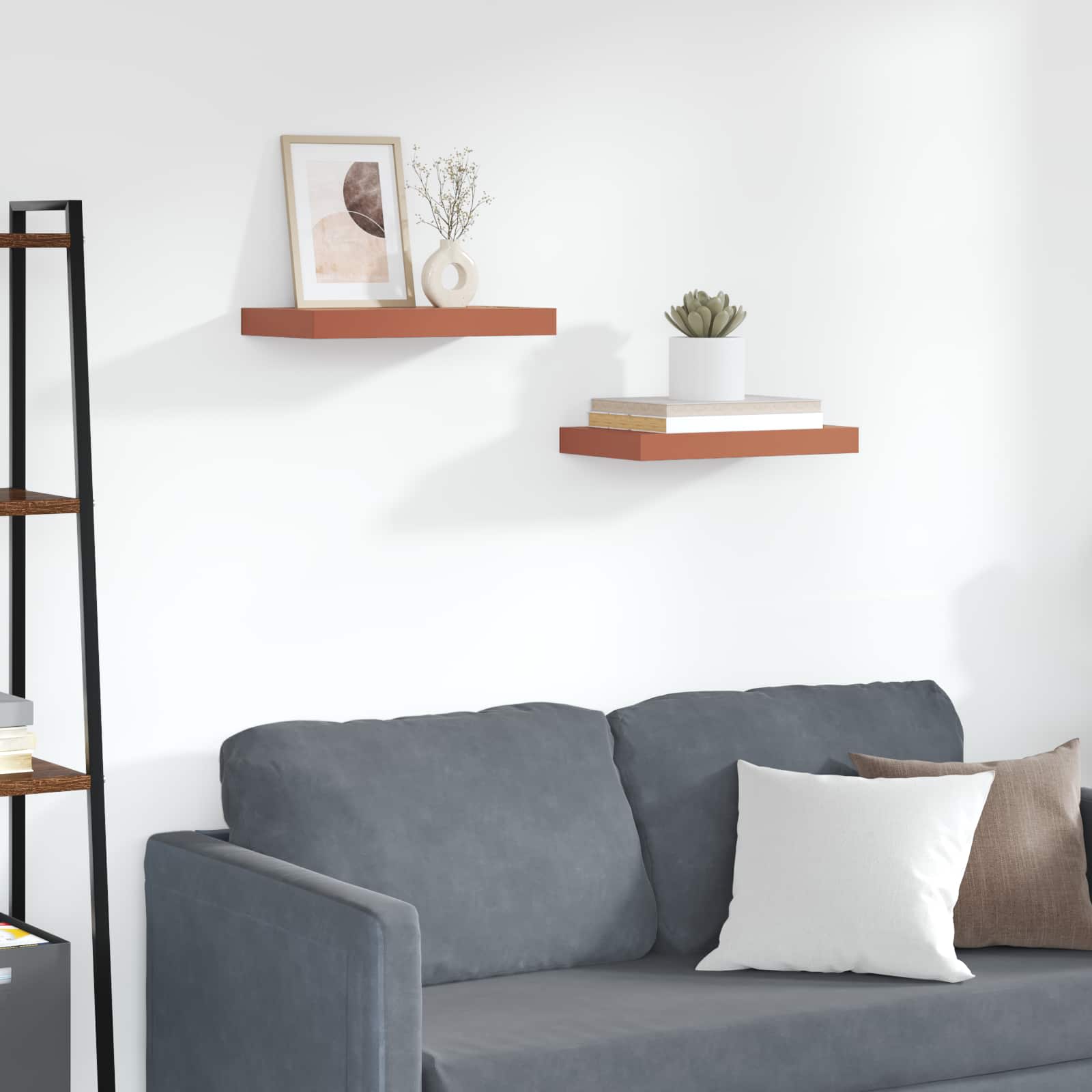 Vägg hylla 2 st Röd 40 x 23,5 x 3,8 cm Konstruerat trä