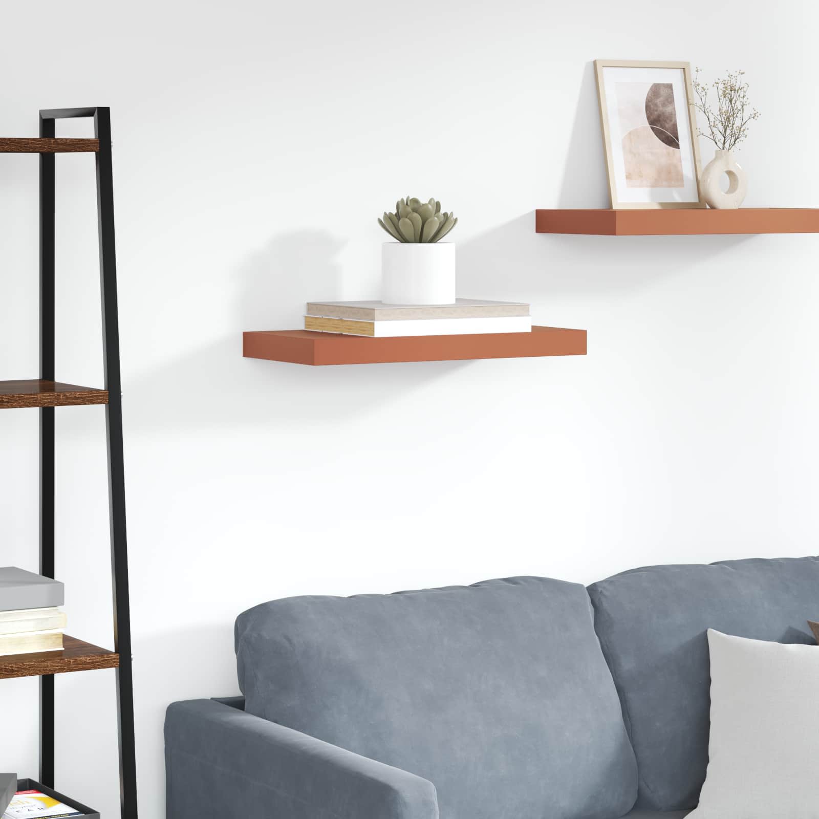 Vägg hylla Väggmonterat Röd 50 x 23,5 x 3,8 cm Konstruerat trä