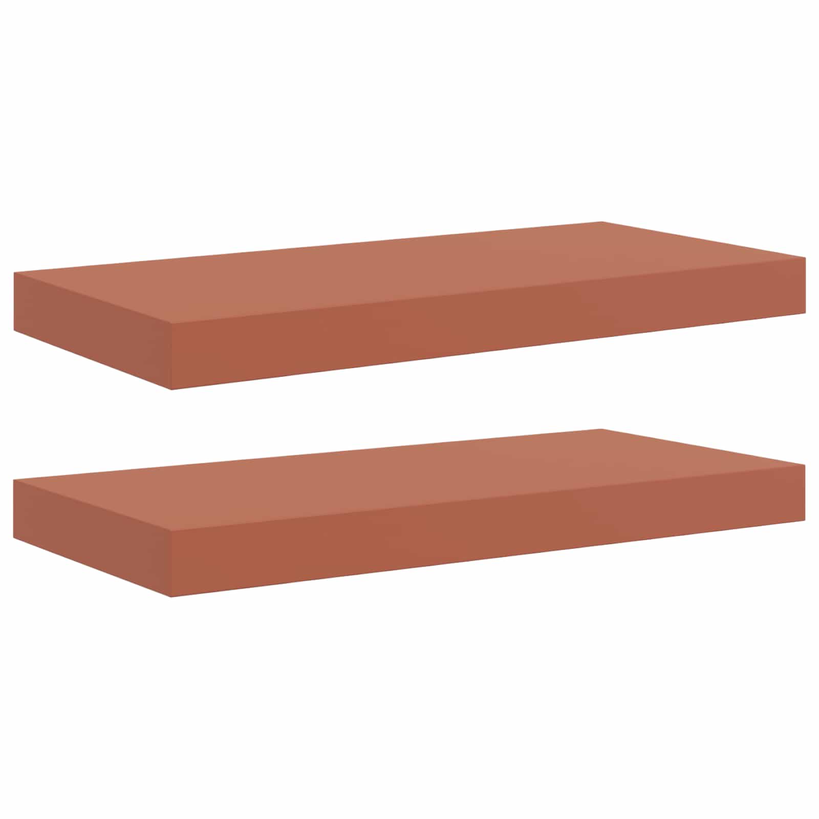 Vägg hylla 2 st Röd 50 x 23,5 x 3,8 cm Konstruerat trä