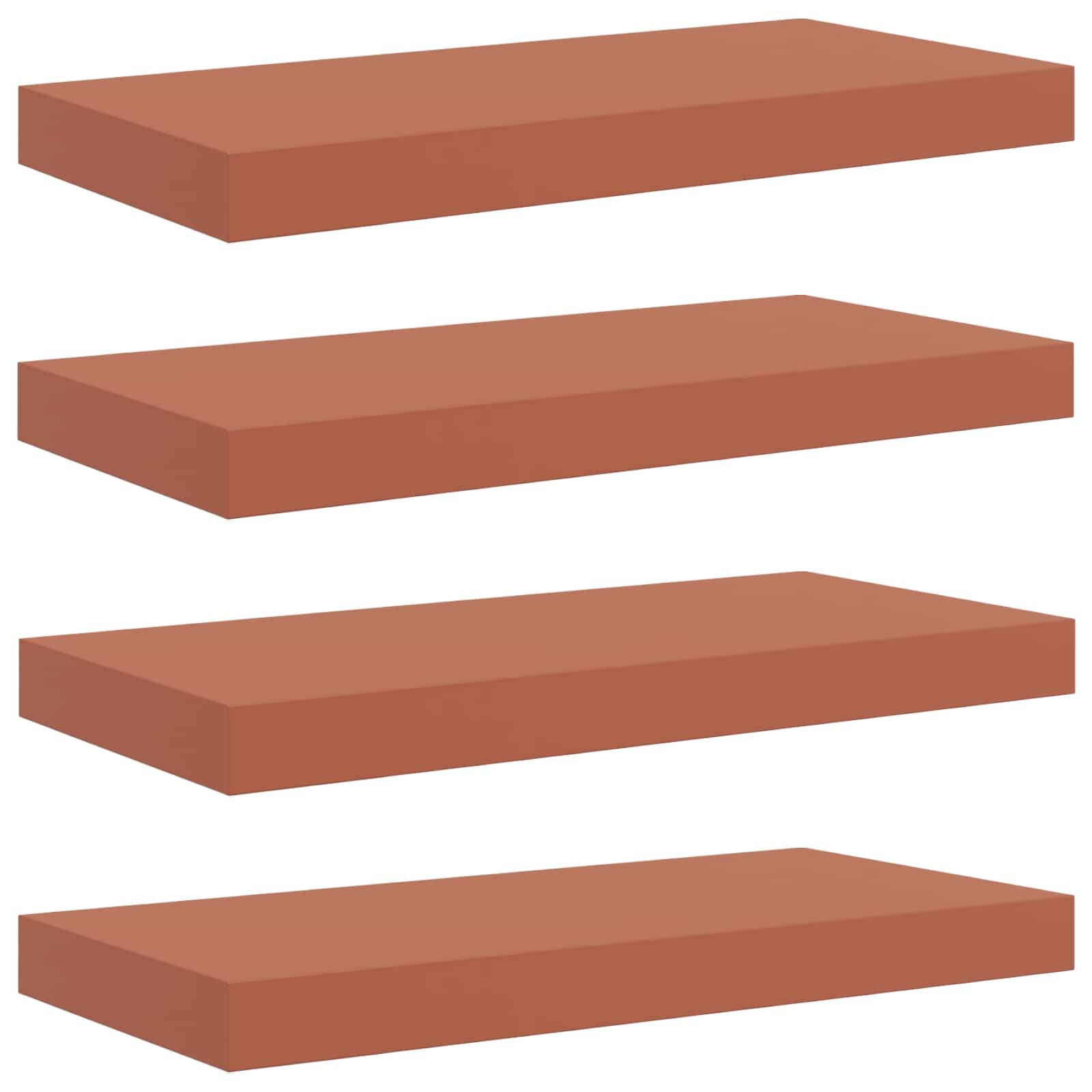 Vägg hylla 4 st Röd 50 x 23,5 x 3,8 cm Konstruerat trä