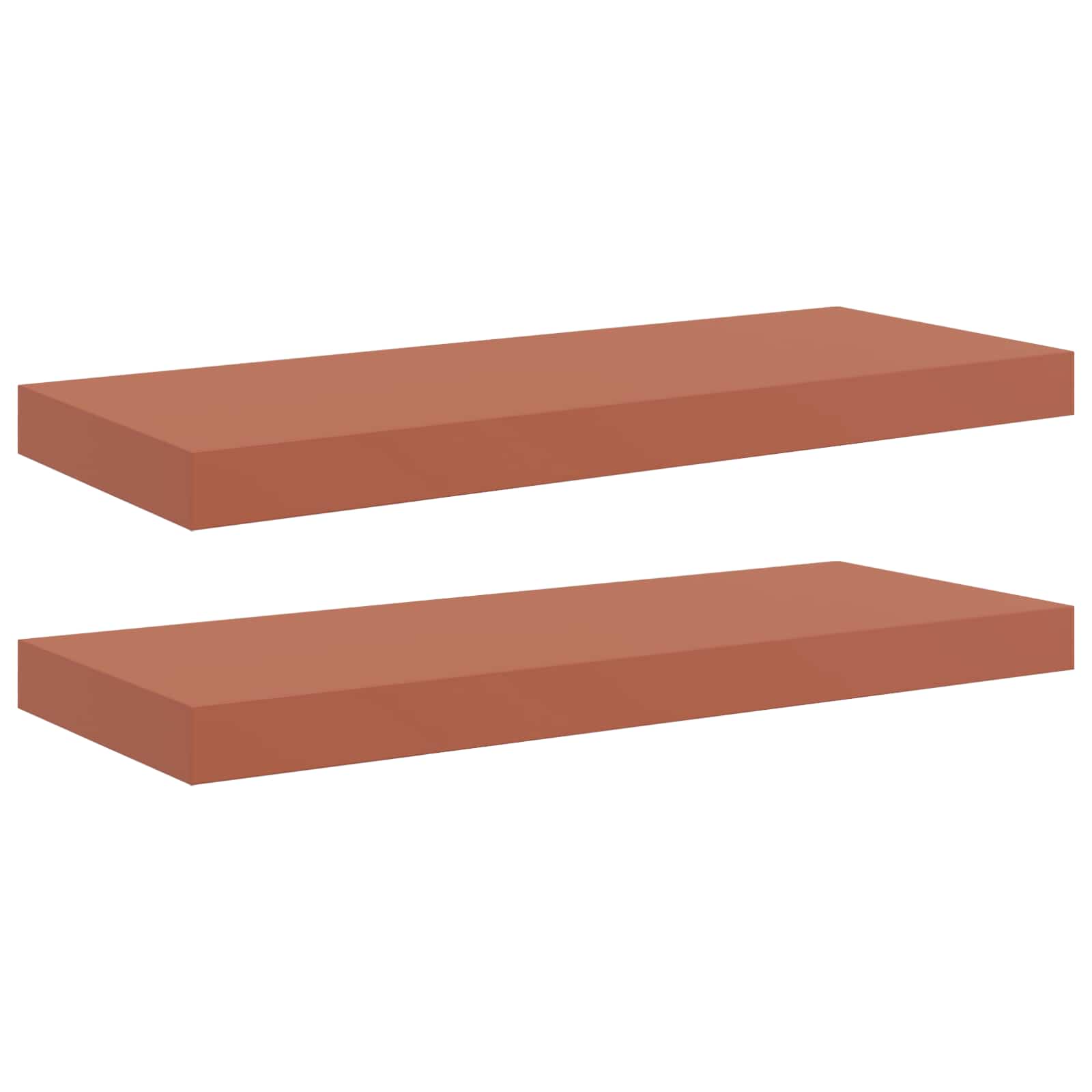 Vägg hylla 2 st Röd 60 x 23,5 x 3,8 cm Konstruerat trä