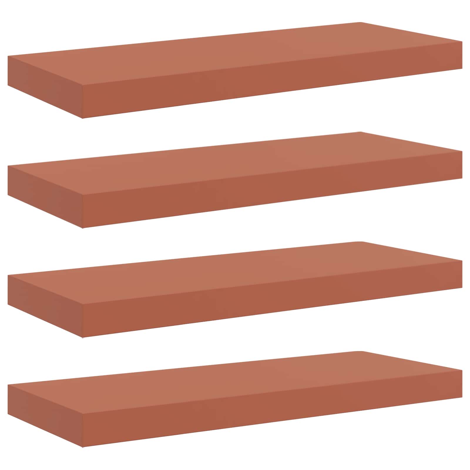 Vägg hylla 4 st Röd 60 x 23,5 x 3,8 cm Konstruerat trä