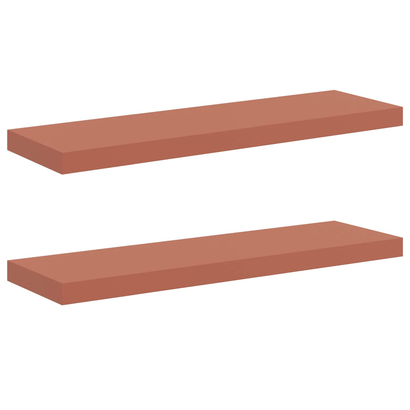 Vägg hylla 2 st Röd 80 x 23,5 x 3,8 cm Konstruerat trä