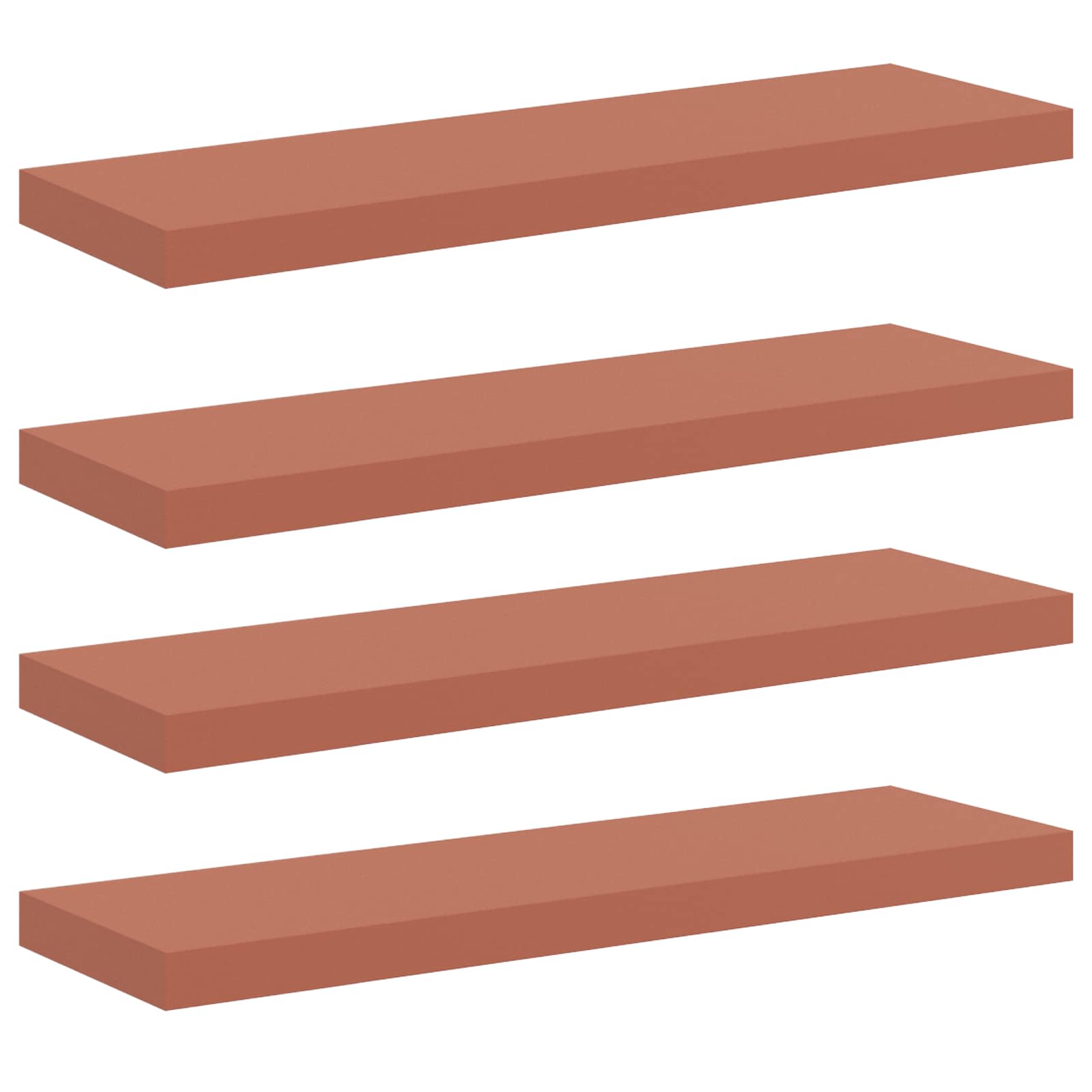 Vägg hylla 4 st Röd 80 x 23,5 x 3,8 cm Konstruerat trä