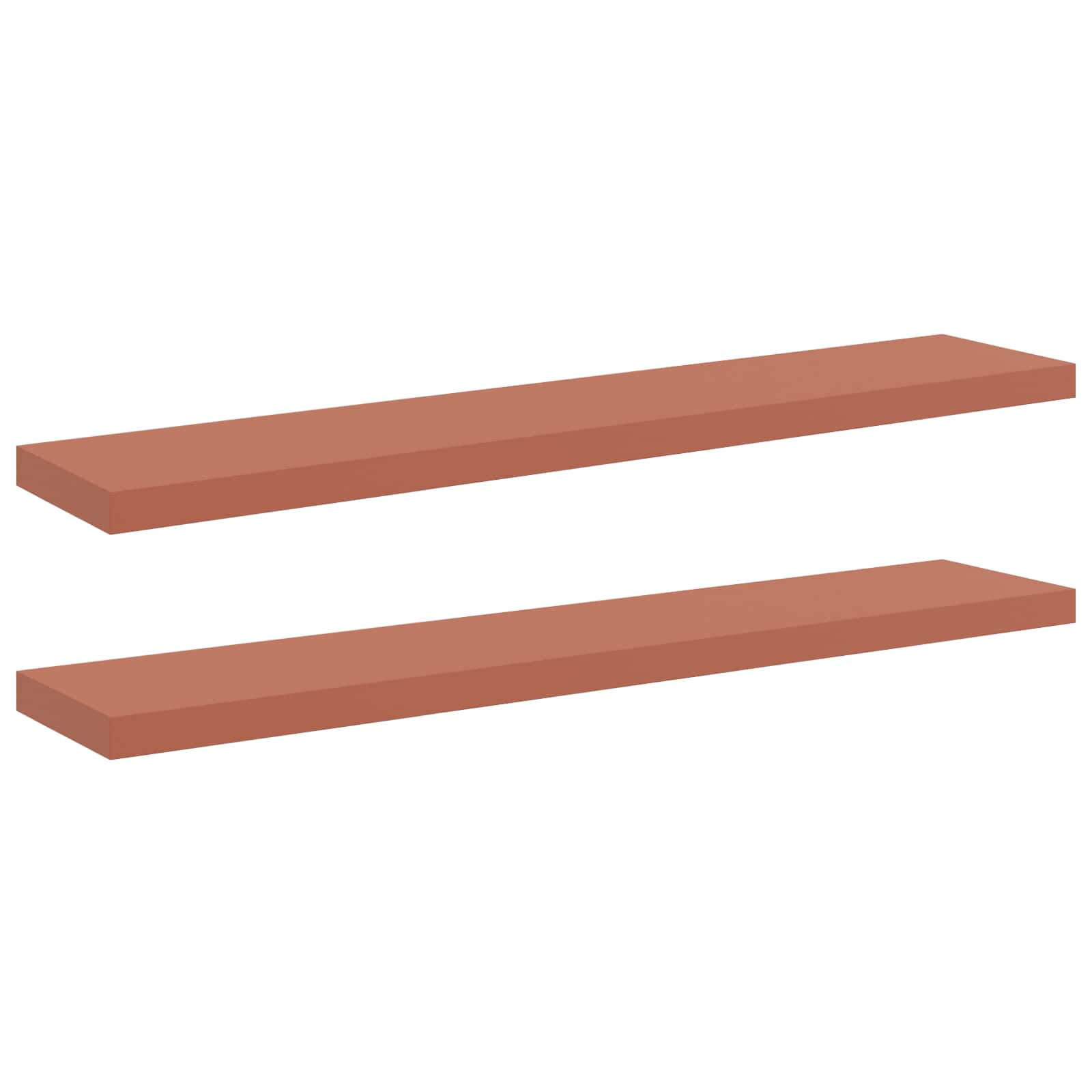 Vägg hylla 2 st Röd 120 x 23,5 x 3,8 cm Konstruerat trä