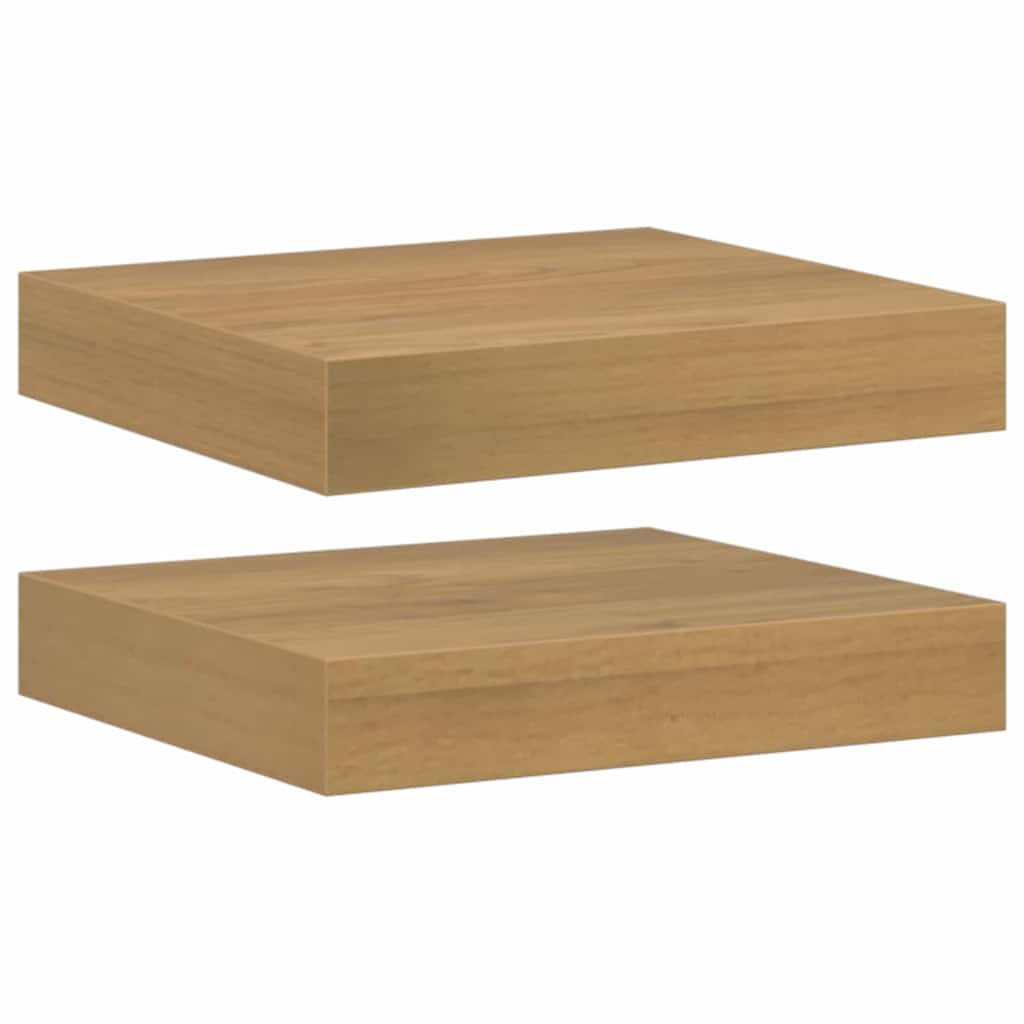 Vägg hylla 2 st Brun 23 x 23,5 x 3,8 cm Konstruerat trä