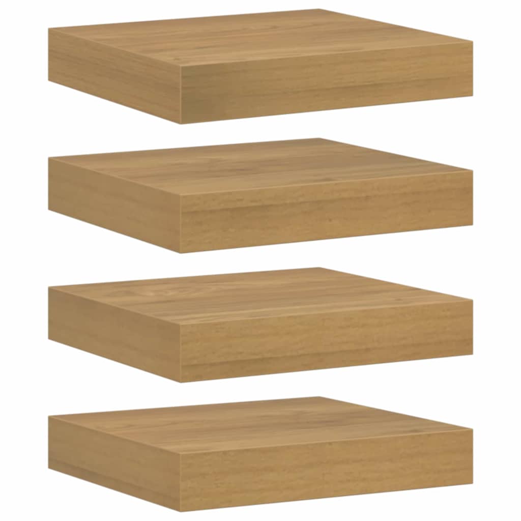 Vägg hylla 4 st Brun 23 x 23,5 x 3,8 cm Konstruerat trä