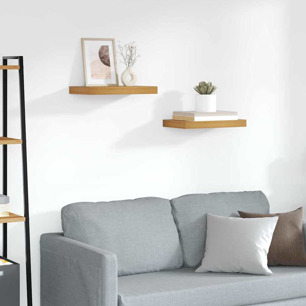 Vägg hylla 2 st Brun 40 x 23,5 x 3,8 cm Konstruerat trä