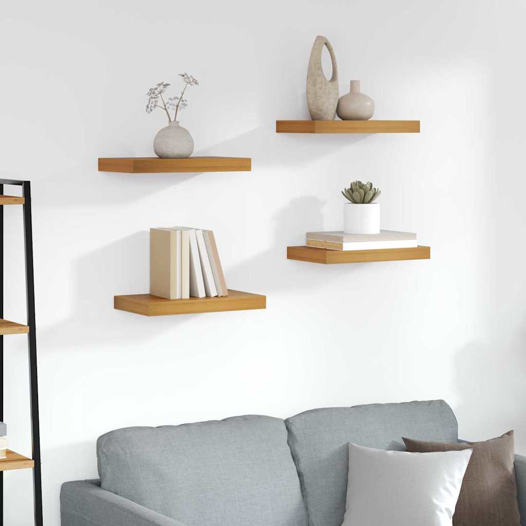 Vägg hylla 4 st Brun 40 x 23,5 x 3,8 cm Konstruerat trä
