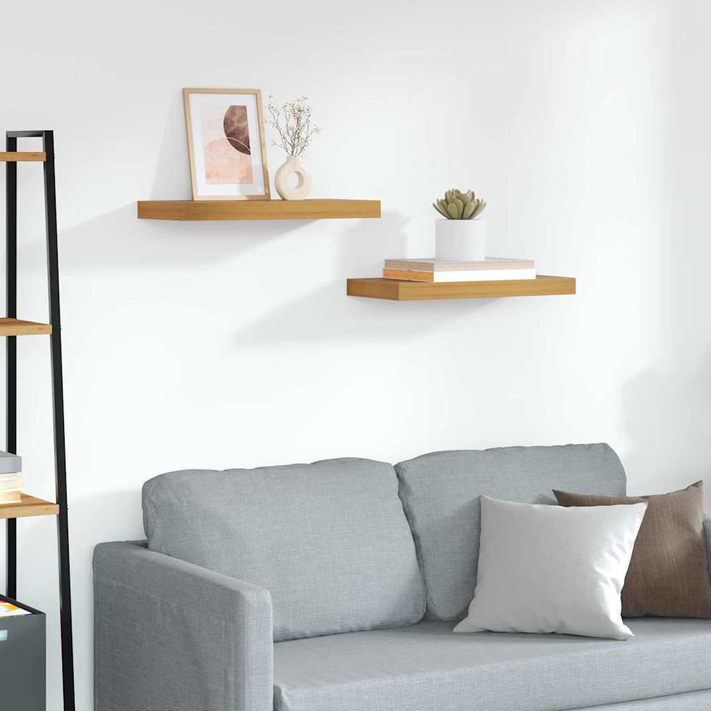 Vägg hylla 2 st Brun 50 x 23,5 x 3,8 cm Konstruerat trä