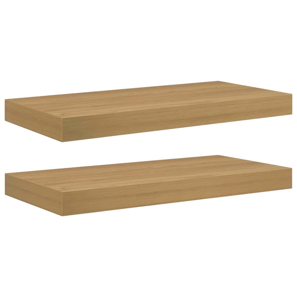 Vägg hylla 2 st Brun 50 x 23,5 x 3,8 cm Konstruerat trä