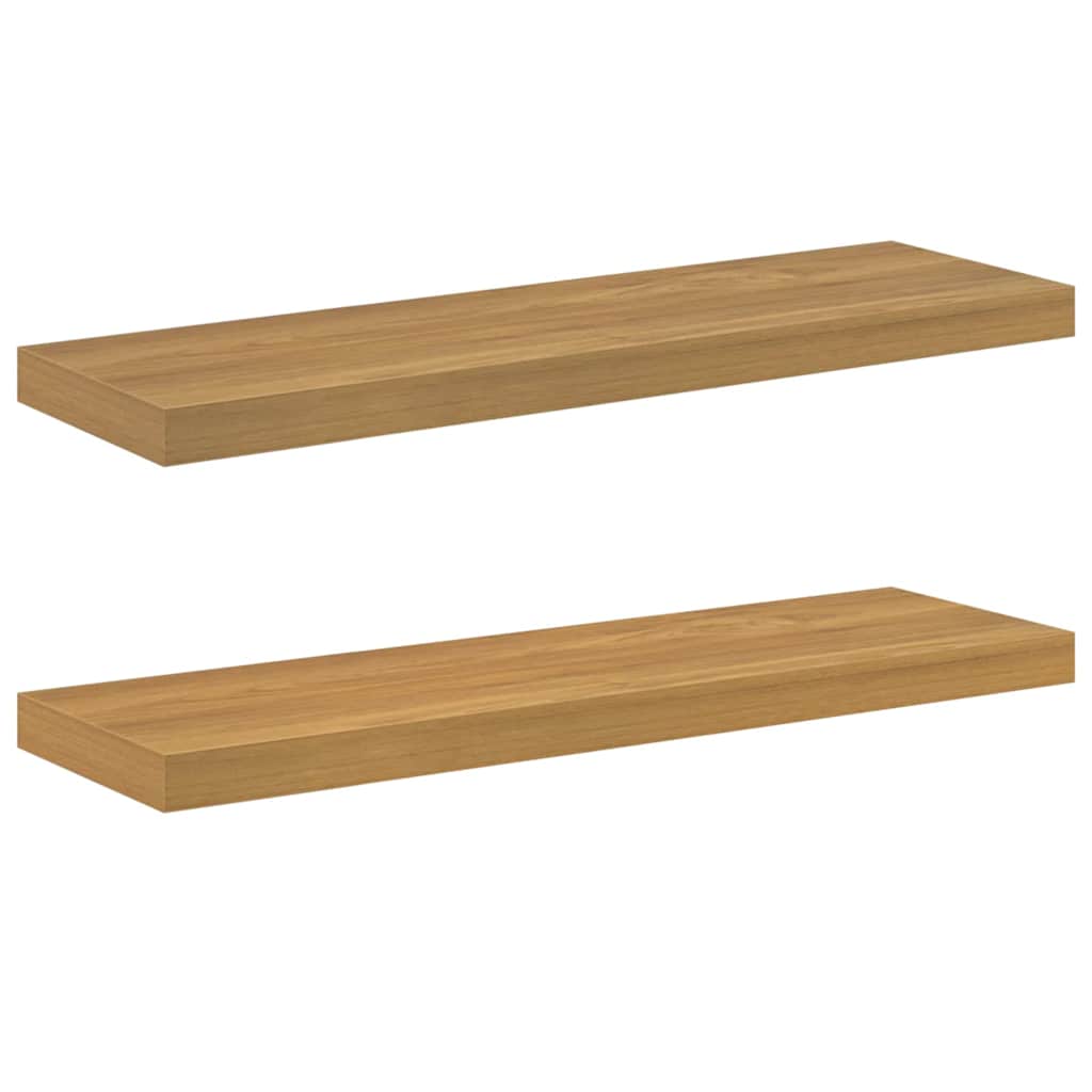 Vägg hylla 2 st Brun 90 x 23,5 x 3,8 cm Konstruerat trä