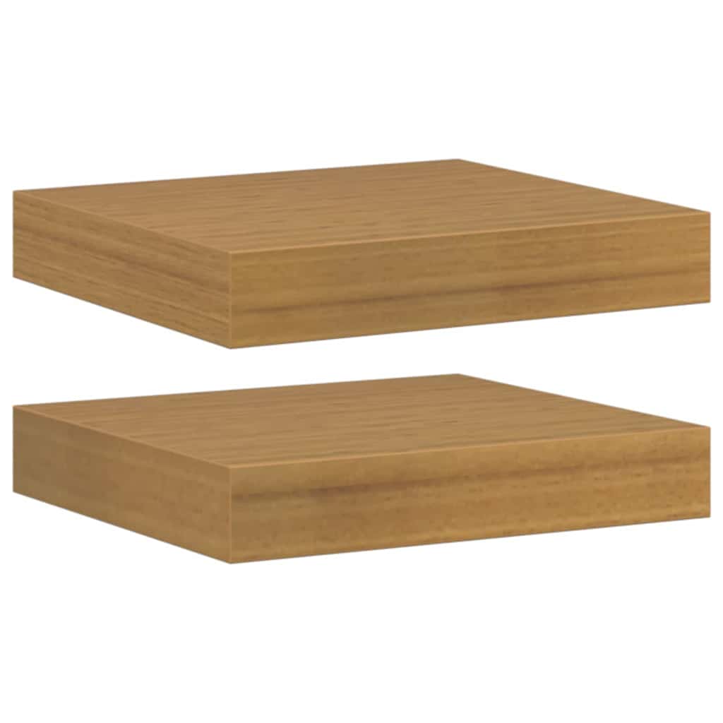 Vägg hylla 2 st Beige 23 x 23,5 x 3,8 cm Konstruerat trä