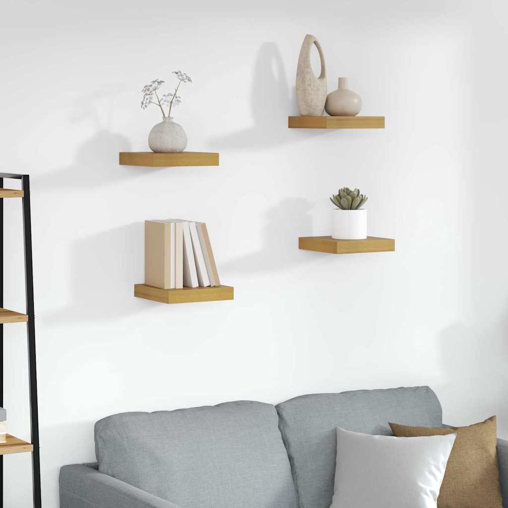 Vägg hylla 4 st Beige 23 x 23,5 x 3,8 cm Konstruerat trä