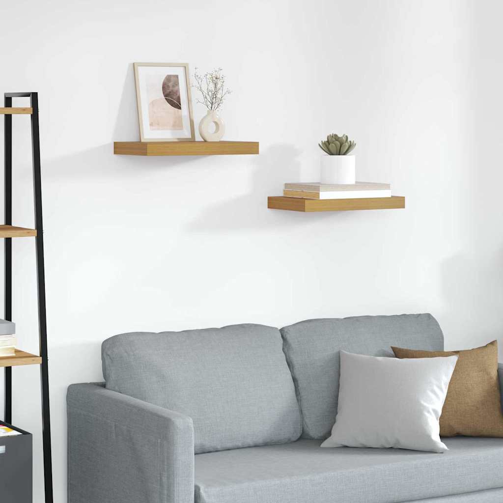 Vägg hylla 2 st Beige 40 x 23,5 x 3,8 cm Konstruerat trä