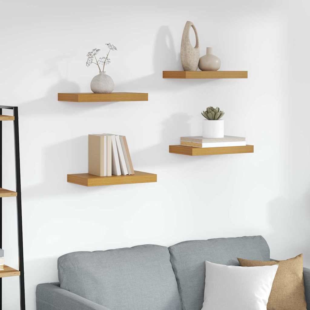 Vägg hylla 4 st Beige 40 x 23,5 x 3,8 cm Konstruerat trä