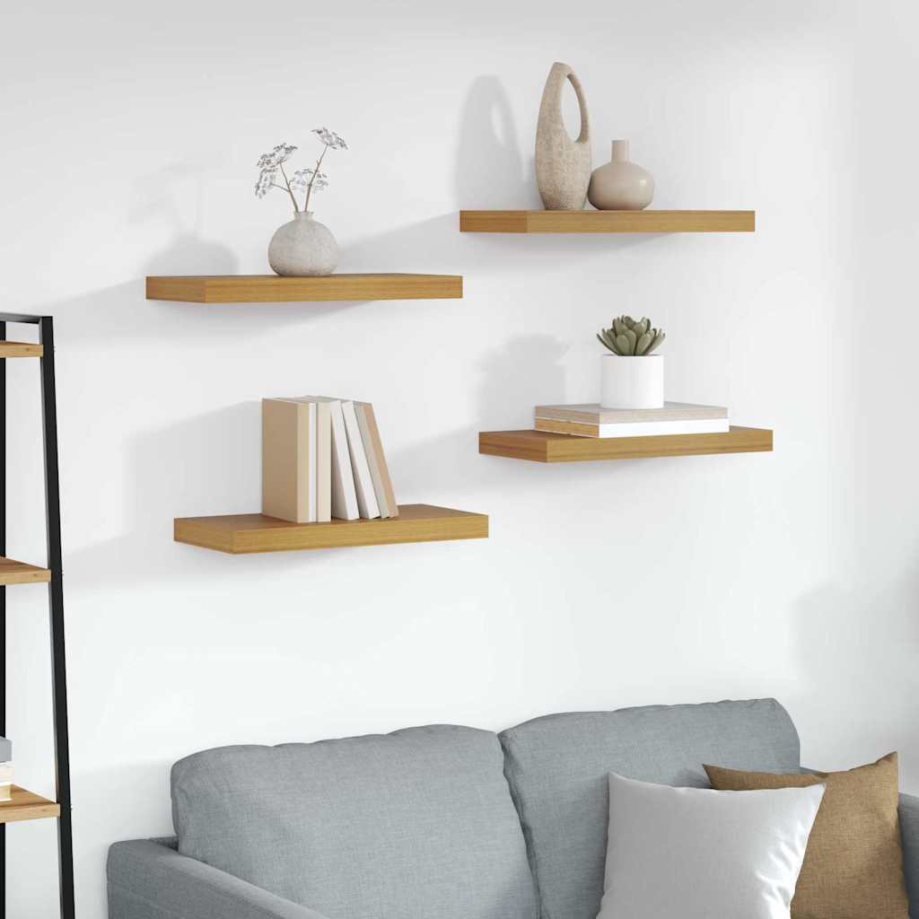 Vägg hylla 4 st Beige 50 x 23,5 x 3,8 cm Konstruerat trä