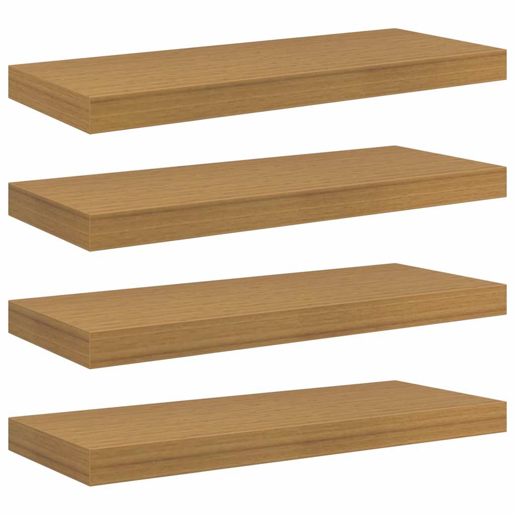 Vägg hylla 4 st Beige 60 x 23,5 x 3,8 cm Konstruerat trä