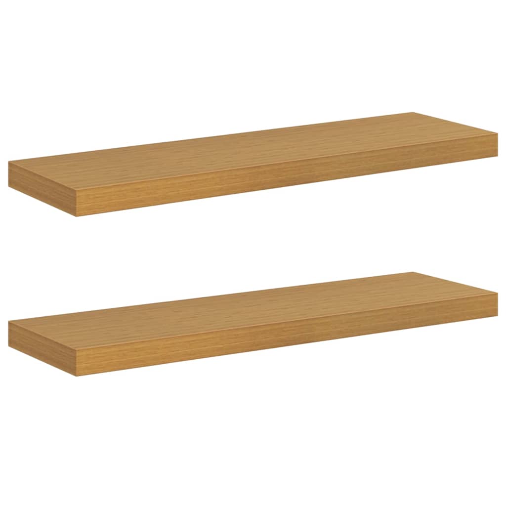Vägg hylla 2 st Beige 80 x 23,5 x 3,8 cm Konstruerat trä