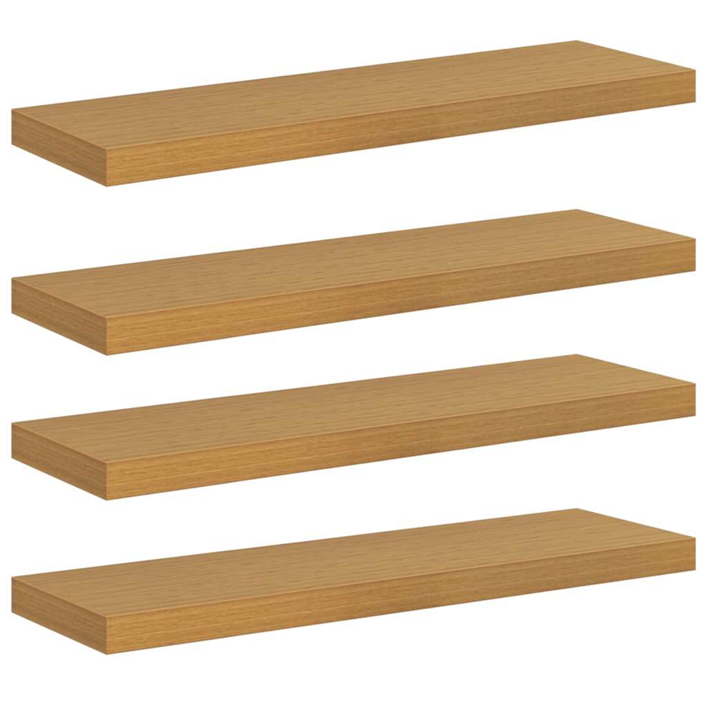 Vägg hylla 4 st Beige 80 x 23,5 x 3,8 cm Konstruerat trä