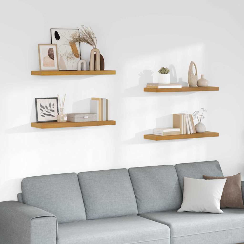 Vägg hylla 4 st Beige 90 x 23,5 x 3,8 cm Konstruerat trä