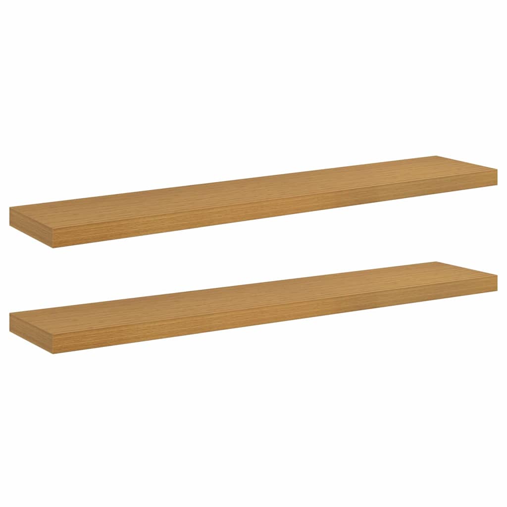 Vägg hylla 2 st Beige 120 x 23,5 x 3,8 cm Konstruerat trä