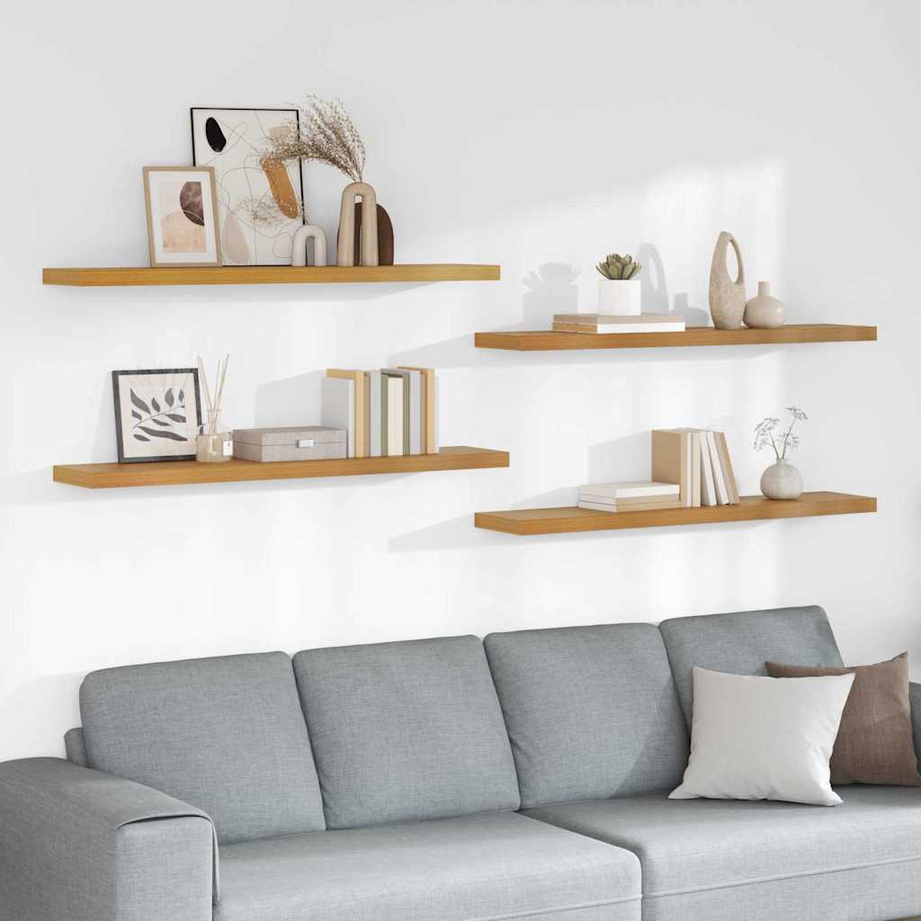 Vägg hylla 4 st Beige 120 x 23,5 x 3,8 cm Konstruerat trä