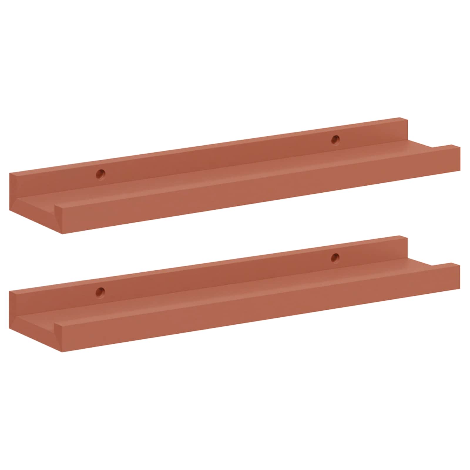 Vägg hylla 2 st Röd 40 x 9 x 3 cm Konstruerat trä